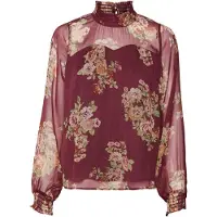 Vero Moda Blusa 'MARYA' oliveira / laranja escuro / cor-de-rosa / vermelho vinho
