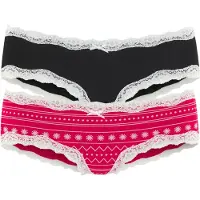 LASCANA Cueca vermelho sangue / preto / branco