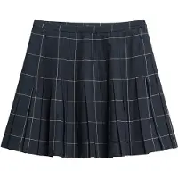 Superdry para mulher. W7210205A Saia Vintage Plissada xadrez marinho (XS), Preto, Casual, Poliéster