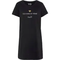 Vivance Camisola de pijama 'Dreams' ouro / preto / branco