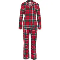 LASCANA Pijama verde escuro / vermelho