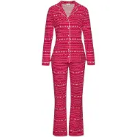 LASCANA Pijama 'XMas Dog Classic' vermelho / branco