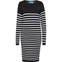 SANIKA Vestido de malha preto / branco