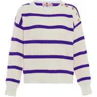 Nascita Pullover roxo escuro / branco lã