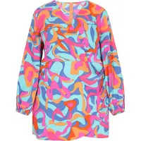 IZIA Vestido safira / azul claro / laranja escuro / rosa