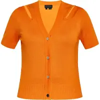 NAEMI Casaco de malha laranja escuro