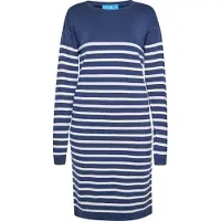 SANIKA Vestido de malha azul ultramarinho / branco