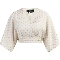 Faina Blusa 'Minya' ouro / prata / branco lã