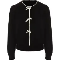 NAEMI Casaco de malha creme / preto