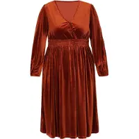 Faina Vestido castanho ferrugento / conhaque / bronze