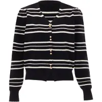 NAEMI Casaco de malha ouro / preto / branco