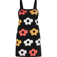Swirly Vestido de malha mistura de cores / preto