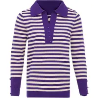 Swirly Pullover bege / roxo escuro