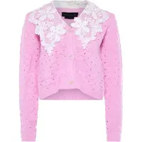 NAEMI Casaco de malha lavanda / branco
