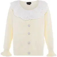 NAEMI Casaco de malha champanhe / prata / branco