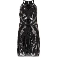 NAEMI Vestido de cocktail castanho / preto / prata