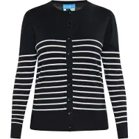 SANIKA Casaco de malha preto / branco