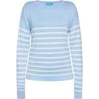 SANIKA Pullover azul claro / branco