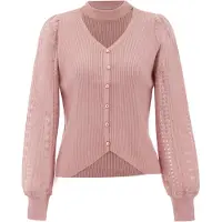 NAEMI Casaco de malha rosa