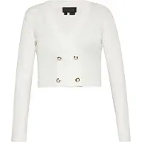 NAEMI Casaco de malha branco lã