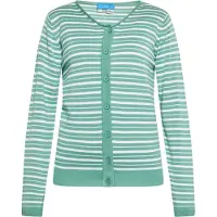 SANIKA Casaco de malha verde claro / branco