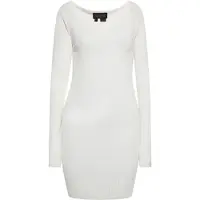 NAEMI Vestido de malha branco lã