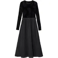 Desigual , Vestido combinado estampado, Preto, XL