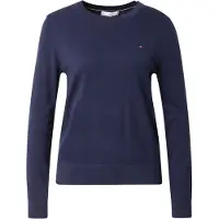 Tommy Hilfiger para mulher. WW0WW44984 Camisola com gola redonda azul (L), Casual, Algodão