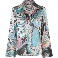 Dea Kudibal Blusa 'Janet' azul claro / verde / cor-de-rosa / preto