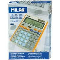 Milan Calculadora De 12 Dígitos Laranja Cinza (conversor De Moeda)