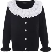 NAEMI Casaco de malha preto / branco