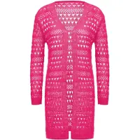 Ebeeza Casaco de malha rosa néon