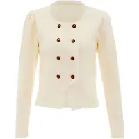 NAEMI Casaco de malha branco lã