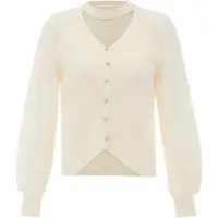 NAEMI Casaco de malha branco lã