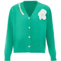 ZITHA Casaco de malha jade / branco