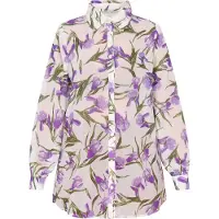 Usha Blusa bege / verde / roxo