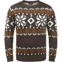 !Solid Pullover 'Norwig' acastanhado / branco