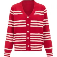ZITHA Casaco de malha vermelho / branco lã