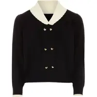 NAEMI Casaco de malha preto / branco