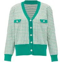NAEMI Casaco de malha verde / branco