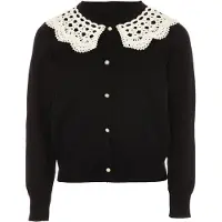 NAEMI Casaco de malha preto / offwhite