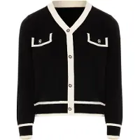 NAEMI Casaco de malha preto / branco lã