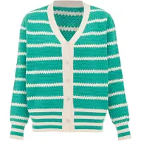 SANIKA Casaco de malha jade / branco