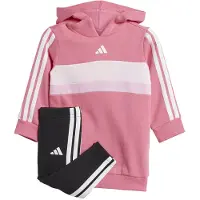 Adidas Fato de treino 'SEASONAL ESSENTIALS TIBERIO 3 STRIPES FLEECE LEGGINGS' rosa escuro / preto / branco