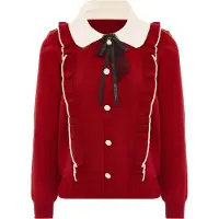 Nascita Pullover vermelho rubi / preto / branco