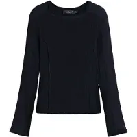 Desigual , Camiseta de algodão com costuras, AlgodÃO, Preto, XS