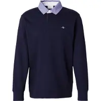 Gant para homem. 2004082 Camisola pólo em cambraia azul-marinho (XL), Casual, Algodão, Manga comprida