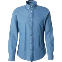 Gant para homem. 3000402 Camisa de corte justo azul (XL), Casual, Algodão, Manga comprida