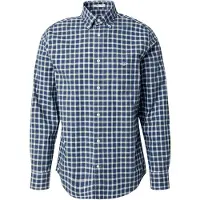 Gant para homem. 3250002 Camisa clássica de popelina com xadrez azul-marinho Ajuste regular (L), Casual, Algodão, Manga comprida