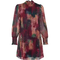 Trendyol Vestido verde escuro / baga / pêssego / branco